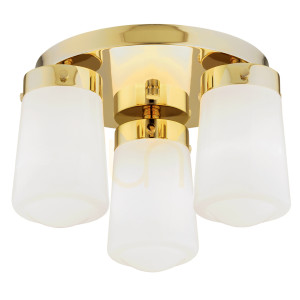 Plafón ARGON PASADENA 6165 biely opálový matný mosadz IP44 E27