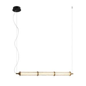 Závesné svietidlo Italux Sanpo LED čierne sklo 19W PND-26384-3-GD-CL