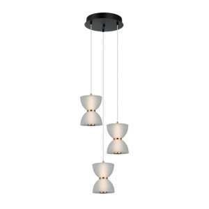 Závesné svietidlo Italux Tica LED 3x22W čierne PND-83949-3-BK