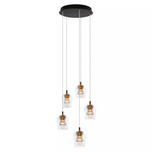 Tasa Okrúhle závesné svietidlo 5xLED čierne PL0144-5