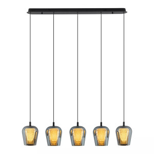 Závesné svietidlo Keso 5xLED čierne PL0141-5