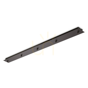 Stropná rozeta Ideallux Rosone Lineare 5 svetiel čierna kovová 120 cm 285702