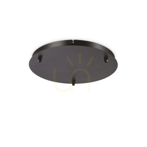 Stropná rozeta pre 3 lampy Ideallux Rosone 285603 čierna 30 cm kov