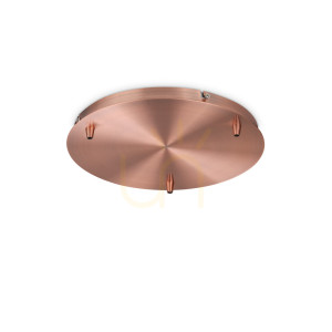 Stropná rozeta Ideallux Rosone Standard 3 luci medená 30 cm 285627