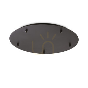 Stropná rozeta Ideallux Rosone Standard 5 Luci čierna 46 cm 285658