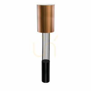 Podlahová lampa Antigo IHI čierna/medená 189 cm E27 LED 9475