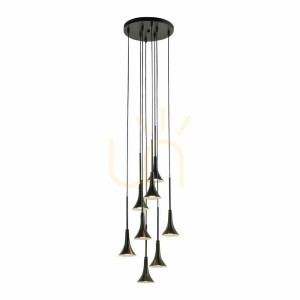 Závesné svietidlo Antigo Kanzaki 8 LED čierne 30 cm 3000K 4800 lm 7942