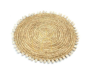 Podložka BAZAR BIZAR Raffia Collection prírodná 23 cm rafia škrupina