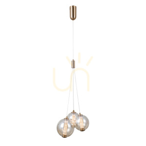 Závesné LED svietidlo Italux Butero Amber zlaté 3x12W PND-34359-3-HBR-AMB