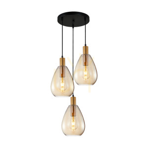 Závesné svietidlo Italux Zulo 3x E27 mosadz amber PND-27812-3A-BRO-AMB