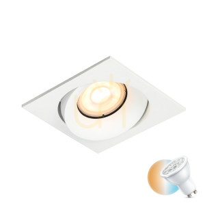 Zapustené svietidlo Italux Ponar GU10 biele hliníkové DL-26451-GU10-WH