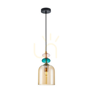 Prívesné svetlo Italux Busco zlaté sklo E27 PND-30263-1B-BRO-AMB