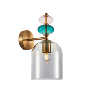 Nástenné svietidlo Italux Busco zlaté sklo E27 WL-30263-1B-BRO-SG