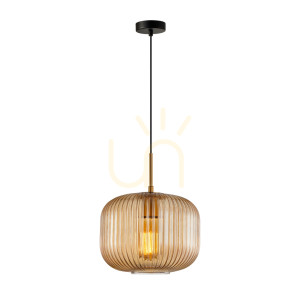 Závesné svietidlo Italux Gavino E27 amber zlaté PND-26476-1-BRO-AMB