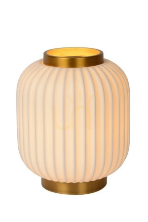 Stolová lampa Lucide GOSSE biela porcelánová Japandi E14 13535/24/31