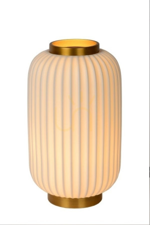 Stolová lampa Lucide LGOSSE biela porcelánová Japandi E14 33,7 cm 13535/34/31