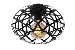 Plafond Lucide WOLFRAM čierny kov E27 30 cm 21117/30/30