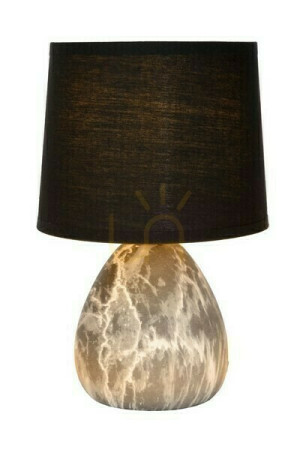 Stolová lampa Lucide MARMO čierna keramika ľan E14 25,5 cm 47508/81/30