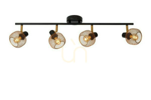 Reflektor Lucide MAREN 4xE14 zlatý čierny vintage 76 cm 77978/04/02