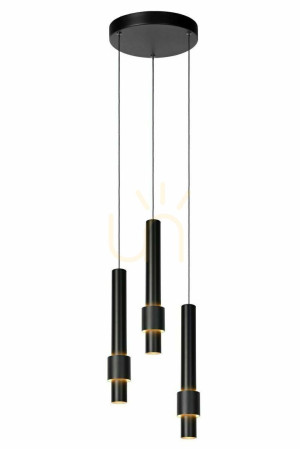 Závesné svietidlo Lucide MARGARY čierne LED 3x4,3W 24402/15/30