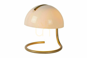 Stolová lampa Lucide Cato biela zlatá retro E27 46516/01/31
