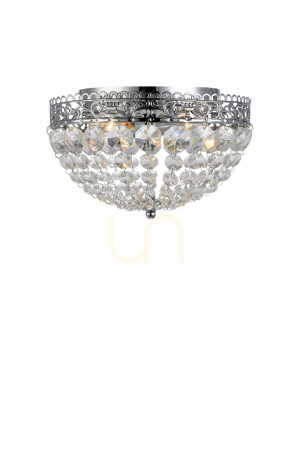Plafón Markslojd SAXHOLM 2x40W transparentný chróm Crystal MC 27 cm 106062