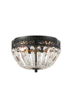 Plafón Markslojd Etienne 108598 2x40W čierny krištáľ 25 cm