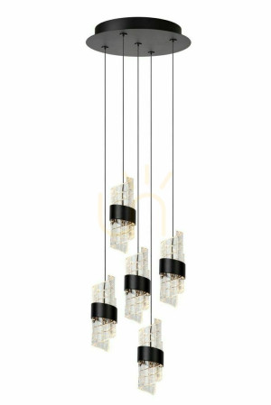 Závesné svietidlo Lucide KLIGANDE čierne LED 5x7W 30 cm 13496/36/30