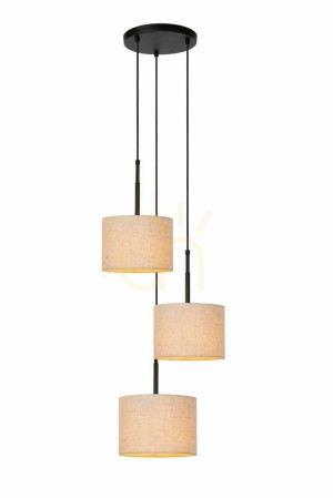 Závesné svietidlo Lucide MAYA čierne/zlaté 3xE27 Japandi 50 cm 45409/13/38