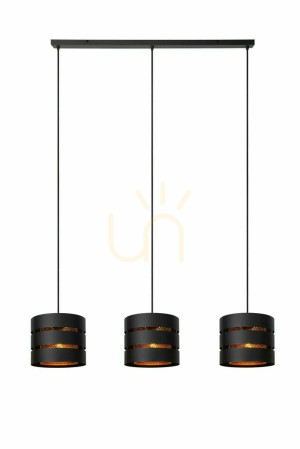 Závesné svietidlo Lucide ROSAS čierne/zlaté 3xE27 130 cm 21433/03/30
