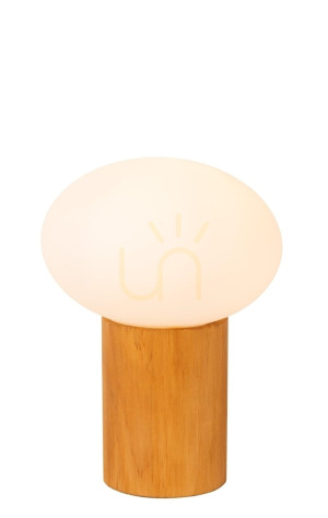 Stolová lampa Lucide BIRTLE drevo sklo Japandi E27