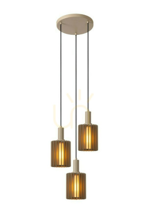 Závesné svietidlo Lucide LAMBRES sivé 3xE27 hliník moderné 150 cm
