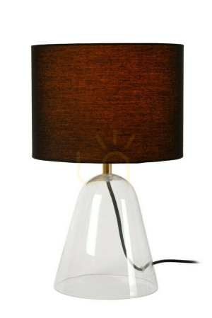 Stolová lampa Lucide CAMPANA čierna Japandi sklo a tkanina E27