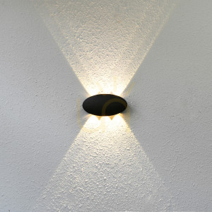 Vonkajšie nástenné svietidlo Italux Pontas LED čierne IP54 6W OWL-55034-BK