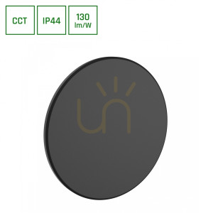 Piatta 18 W Cct 230 V Ip44 250x47 mm čierna okrúhla fasáda.