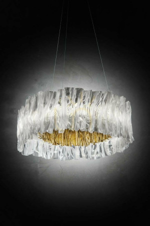 Závesné svietidlo Slamp Accordéon Suspension 3000 Kelvin Gold