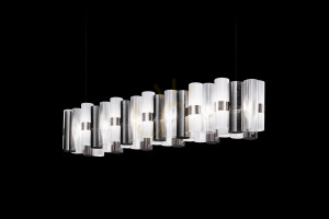 Závesné svietidlo Slamp La Lollo Suspension Linear 140 Pewter