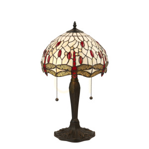 Tiffany stolová lampa Interiors Dragonfly béžová 64086