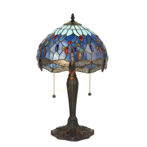 Stolová lampa Interiors Dragonfly Tiffany modrá 64090