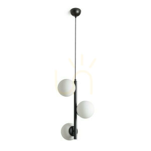 Závesné svietidlo Etheria Black Opal Glass 230 V Led E27 3x11 W.