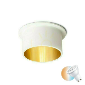 Orta zapustená stropná šošovka biela/zlatá 230 V Led Gu10 9 W.