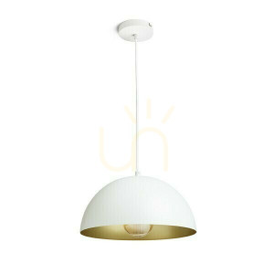 Gladys 30 bielo-zlatá závesná lampa 230 V Led E27 15 W.