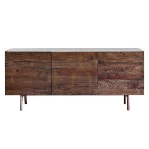 Príborník Gallery Direct Barcelona 165 cm akácia tmavé drevo biely mramor