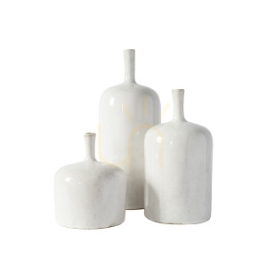 Keramická sada 3 dekorácií Gallery Direct Vormark Natural 12,5x12,5x32 cm