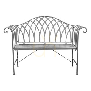 Záhradná kovová lavička Gallery Direct Duchess Estate sivá 128 cm