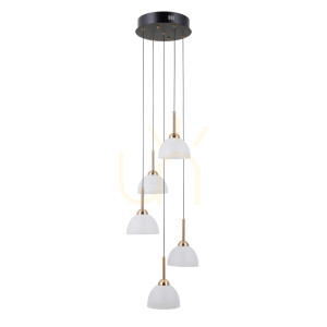Závesné LED svietidlo Italux čierne saténové sklo 5x EAN 5906630851478 PND-34374-5-BK