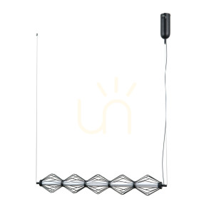 Závesné LED svietidlo Italux Sevil čierne 5-bodové PND-34403-5-BK