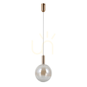 Závesné LED svietidlo Italux zlaté jantárové sklo PND-34378-1L-HBR