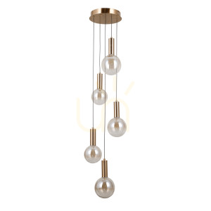 Závesné LED svietidlo Italux Strela 5x LED 3000K zlaté PND-34378-5S-HBR