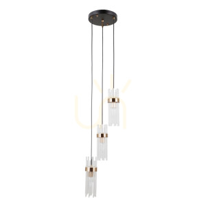Závesná lampa Italux čierna 3xE14 Taraso PND-40760-3-BK-HBR